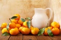 Fresh mandarin oranges fruit or tangerines with leaves Royalty Free Stock Photo