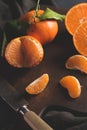 Fresh mandarin oranges or tangerines Royalty Free Stock Photo