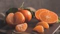 Fresh mandarin oranges or tangerines Royalty Free Stock Photo