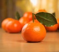 Fresh mandarine with leaves