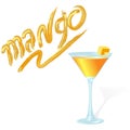 Fresh mango cocktail and an inscription Royalty Free Stock Photo