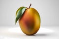 fresh mango fruit with green leafs isolated. Royalty Free Stock Photo