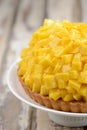 Fresh mango fruit tart cake Royalty Free Stock Photo