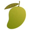 Fresh Mango with Leaf Fruit Cartoon Illustration Flat Design Vector