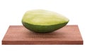 Fresh mango - Sliced green mangoes on wooden with isolated white Royalty Free Stock Photo