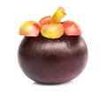 Fresh mangosteen fruit on white background