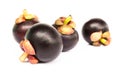 Fresh mangosteen fruit on white background Royalty Free Stock Photo