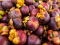 Fresh mangosteen fruits on indonesian market