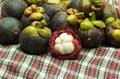 Fresh mangosteen on white background.The Queen of Frui