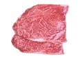 Fresh marbled beef steak Isolated on a white background Royalty Free Stock Photo