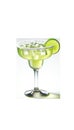 Fresh Margarita cocktail with salt and a green lime isolated on the transparent background