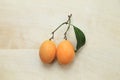 Fresh Marian plum or Plum Mango fruits on wooden background. Royalty Free Stock Photo