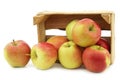 Fresh Maribelle apples in a wooden crate Royalty Free Stock Photo