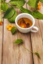 Tea made from fresh marigold flowers Royalty Free Stock Photo