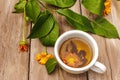 Tea made from fresh marigold flowers Royalty Free Stock Photo