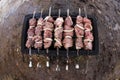 Fresh marinated meat on the grill Royalty Free Stock Photo