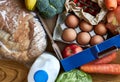 Fresh market box delivery full of fruit and veg Royalty Free Stock Photo