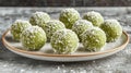 Fresh matcha coconut energy bites Royalty Free Stock Photo