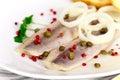 Fresh Matie,Young Herring with Onion , Potato Royalty Free Stock Photo
