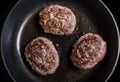Fresh meat cutlets fried in a pan Royalty Free Stock Photo