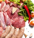 Fresh meat ready to cook with Ingredient - background Royalty Free Stock Photo