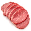 Fresh Meat Slices Isolated on White Background Royalty Free Stock Photo