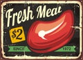 Fresh meat vintage sign design for butcher shop