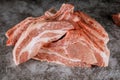 Fresh meat whole piece of steaks in a row ready to cook Royalty Free Stock Photo