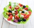 Fresh Mediterranean salad with feta cheese Royalty Free Stock Photo