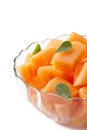 Fresh melon cubes Royalty Free Stock Photo