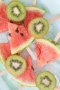 Fresh melon popsicles Royalty Free Stock Photo