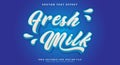 Fresh Milk 3d editable text effect Template Royalty Free Stock Photo