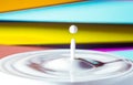 Fresh milk droplet isolated on interesting colourful background - dairy products - lactose intolerance