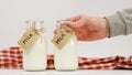 Fresh milk farmers market healthy dairy product Royalty Free Stock Photo