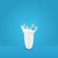 Fresh milk glass illustration vector design Royalty Free Stock Photo