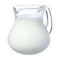 Fresh milk in a glass jug isolated on white Royalty Free Stock Photo