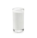 Fresh milk in the glass on white background