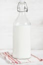 Fresh milk in old fashioned bottle Royalty Free Stock Photo