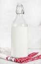 Fresh milk in old fashioned bottle Royalty Free Stock Photo