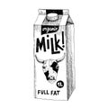 hand drawn fresh milk packaging container Royalty Free Stock Photo