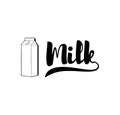 Fresh milk packaging container. Badge or label design template. Vector