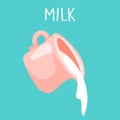 Fresh milk pitcher pouring Royalty Free Stock Photo