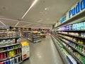 Fresh milk and protein crisp articles - Interior view of large Edeka food