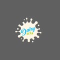 Fresh Milk splash vector icon. White blot, drop illustration. Dairy logo template. Yogurt and cream sign design. Royalty Free Stock Photo