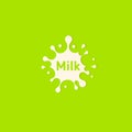 Fresh Milk splash vector icon. White blot, drop illustration. Dairy logo template. Yogurt and cream sign design. Royalty Free Stock Photo