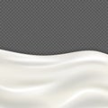 Fresh milk wave isolated on transparent checkered background