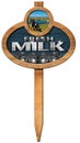 Fresh Milk - Wooden Sign with Pole