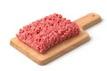 Fresh minced meat on wooden cutting board Royalty Free Stock Photo