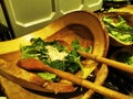 The fresh mix green Caesar salad in the restaurant did he choose homemade Italian