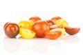 Fresh mixed color cherry tomato isolated on white Royalty Free Stock Photo